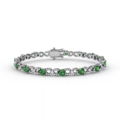 Fana Emerald And Diamond Pear Shape Bracelet