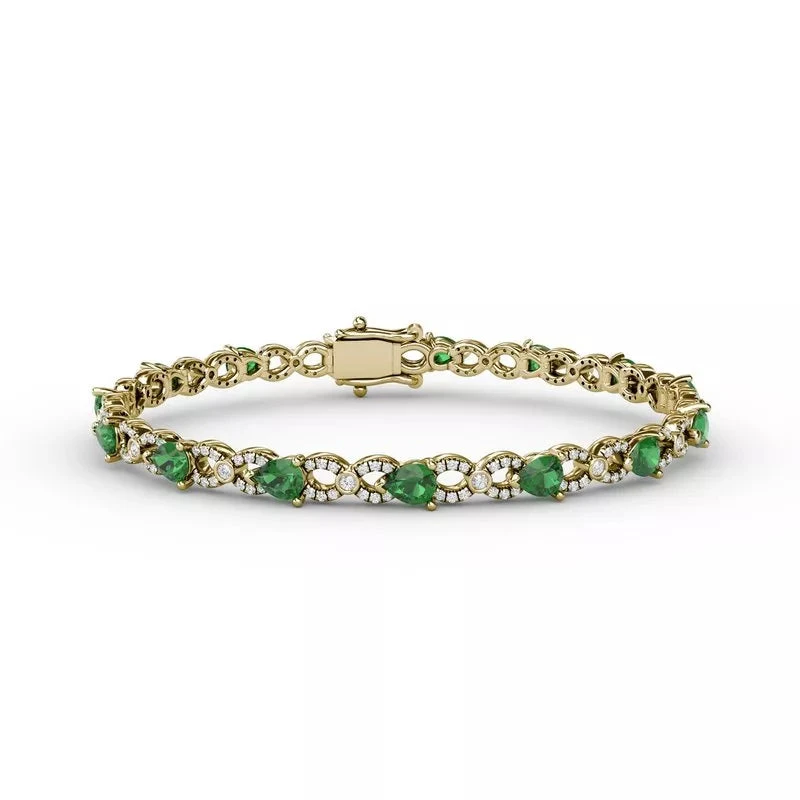 Fana Emerald And Diamond Pear Shape Bracelet 4 Fana Emerald And Diamond Pear Shape Bracelet - Image 2