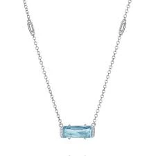 Tacori Blue Topaz East West Emerald Fashion Station Necklace
