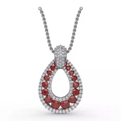 Fana Steal The Spotlight Ruby And Diamond Pendant Necklace