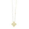 14K Yellow Gold Quatrefoil Diamond Fashion Reversible Pendant (0.20CTW)