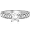 Complete Rings White Gold With 0.6 CTW Princess Diamond Diamond Center Stone Classic Engagement Ring 1 Complete Rings White Gold With 0.6 CTW Princess Diamond Diamond Center Stone Classic Engagement Ring -DIAMOND JEWELRY SHOP 2011141827 1