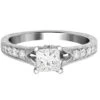 Complete Rings White Gold With 0.5 CTW Princess Diamond Diamond Center Stone Classic Engagement Ring -DIAMOND JEWELRY SHOP 2011142014 1