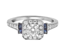 Complete Rings White Gold With 0.42 CTW Round Diamond Diamond Center Stone Halo Engagement Ring