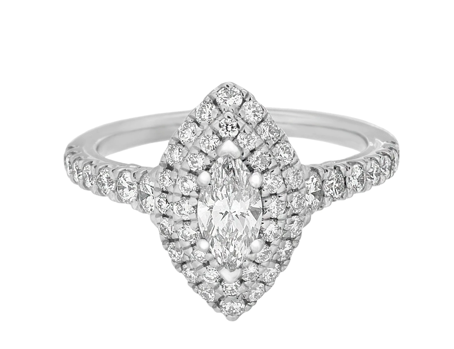 Complete Rings White Gold With 0.37 CTW Marquise Diamond Diamond Center Stone Halo Engagement Ring 3 Complete Rings White Gold With 0.37 CTW Marquise Diamond Diamond Center Stone Halo Engagement Ring