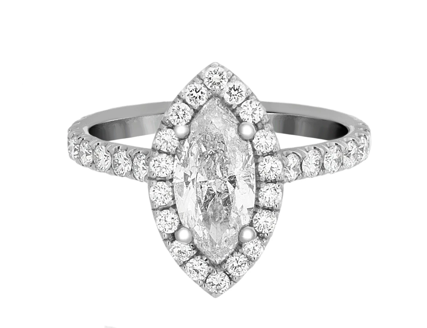 Complete Rings White Gold With 1.03 CTW Marquise Diamond Diamond Center Stone Halo Engagement Ring 3 Complete Rings White Gold With 1.03 CTW Marquise Diamond Diamond Center Stone Halo Engagement Ring