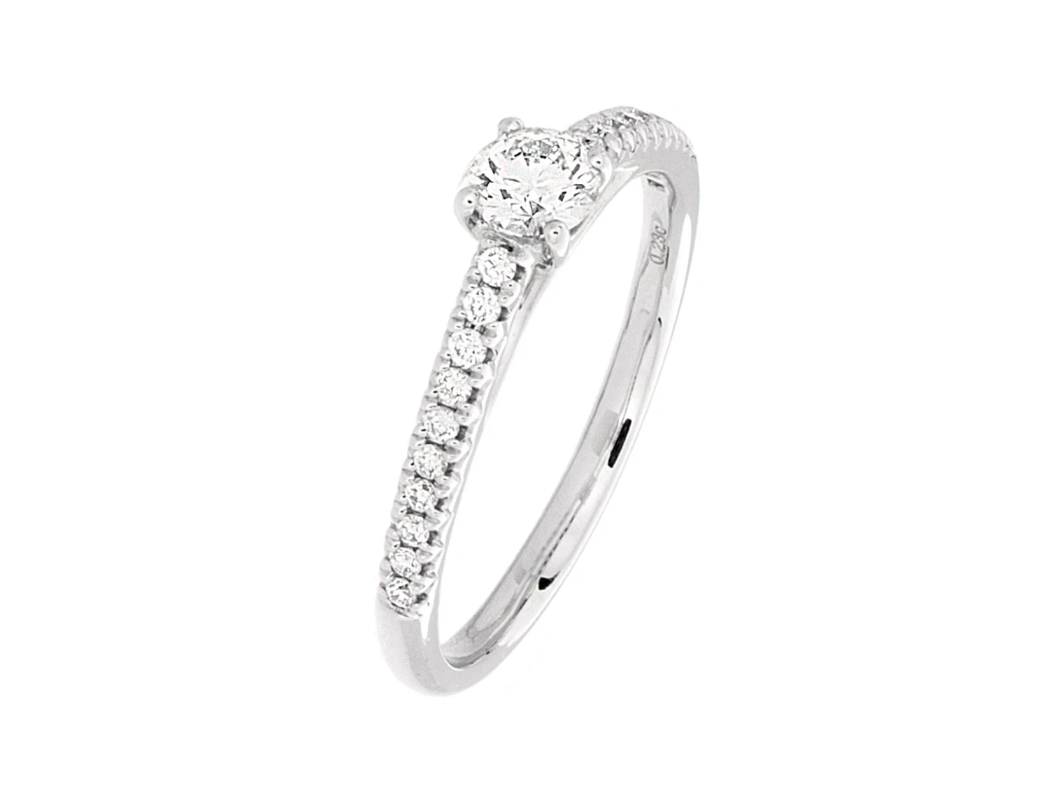 Complete Rings White Gold With 0.23 CTW Round Diamond Diamond Center Stone Classic Engagement Ring 5 Complete Rings White Gold With 0.23 CTW Round Diamond Diamond Center Stone Classic Engagement Ring - Image 3