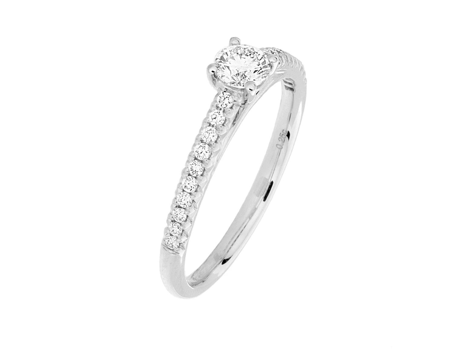 Complete Rings White Gold With 0.25 CTW Round Diamond Diamond Center Stone Classic Engagement Ring 5 Complete Rings White Gold With 0.25 CTW Round Diamond Diamond Center Stone Classic Engagement Ring - Image 3