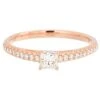 Complete Rings Rose Gold With 0.24 CTW Princess Diamond Diamond Center Stone Classic Engagement Ring -DIAMOND JEWELRY SHOP 2011183656 1