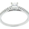 Complete Rings White Gold With .25 CTW Princess Diamond Diamond Center Stone Classic Engagement Ring 2 Complete Rings White Gold With .25 CTW Princess Diamond Diamond Center Stone Classic Engagement Ring -DIAMOND JEWELRY SHOP 2011183707
