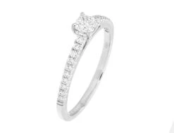Complete Rings White Gold With 0.23 CTW Cushion Diamond Diamond Center Stone Classic Engagement Ring -DIAMOND JEWELRY SHOP 2011183711 3