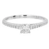 Complete Rings White Gold With 0.28 CTW Cushion Diamond Diamond Center Stone Classic Engagement Ring