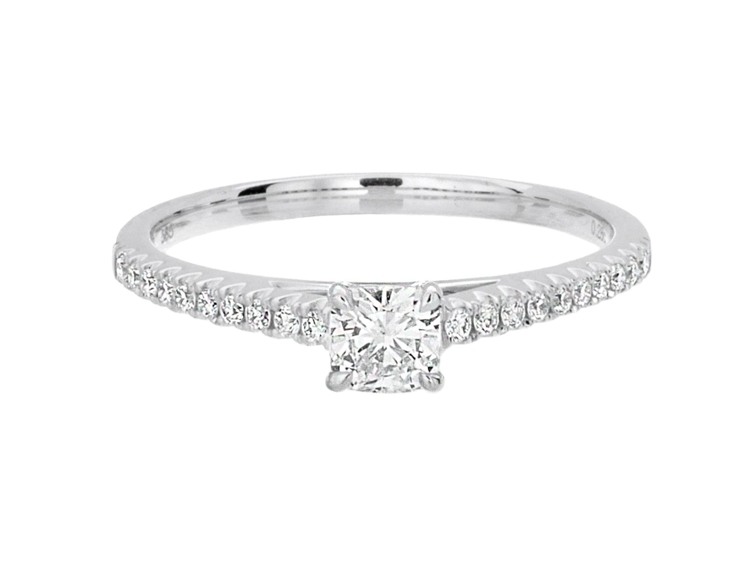 Complete Rings White Gold With 0.28 CTW Cushion Diamond Diamond Center Stone Classic Engagement Ring 3 Complete Rings White Gold With 0.28 CTW Cushion Diamond Diamond Center Stone Classic Engagement Ring