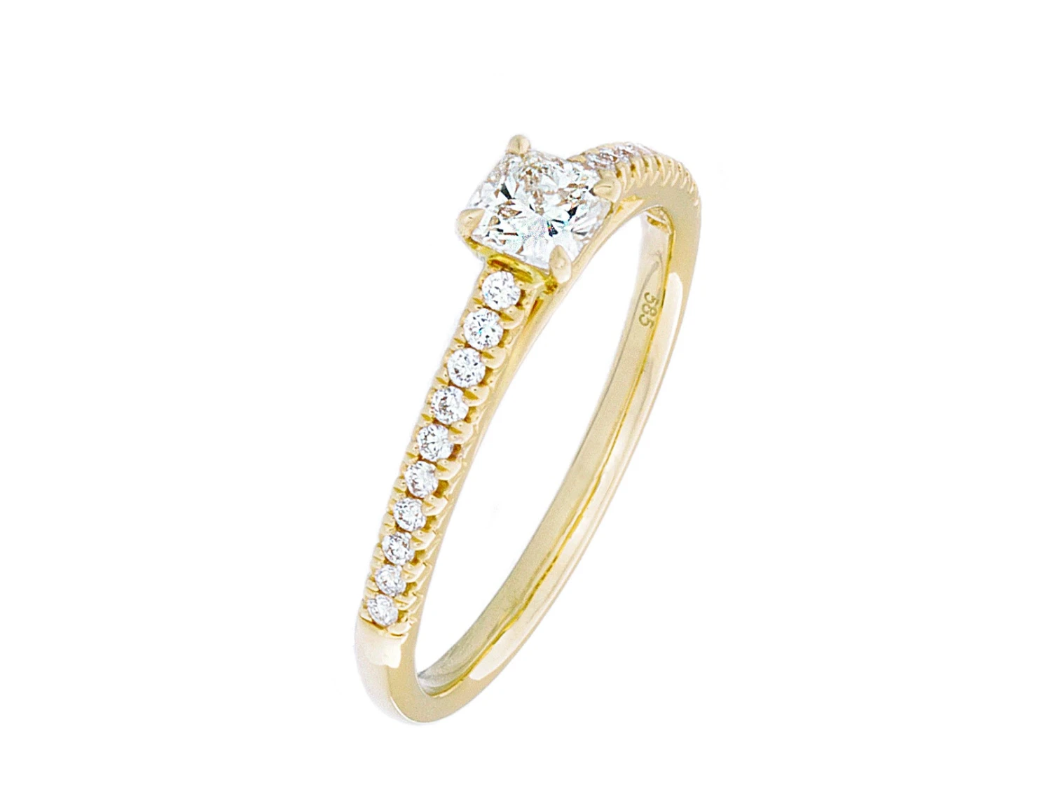 Complete Rings Yellow Gold With 0.3 CTW Cushion Diamond Diamond Center Stone Classic Engagement Ring 5 Complete Rings Yellow Gold With 0.3 CTW Cushion Diamond Diamond Center Stone Classic Engagement Ring - Image 3