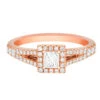 Complete Rings Rose Gold With 0.29 CTW Princess Diamond Diamond Center Stone Halo Engagement Ring -DIAMOND JEWELRY SHOP 2011183969 1