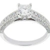 Complete Rings White Gold With .51 CTW Princess Diamond Diamond Center Stone Classic Engagement Ring -DIAMOND JEWELRY SHOP 2011184452