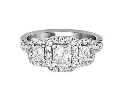 Complete Rings White Gold With 0.5 CTW Radiant Diamond Diamond Center Stone 3-Stone Engagement Ring 3 Complete Rings White Gold With 0.5 CTW Radiant Diamond Diamond Center Stone 3-Stone Engagement Ring