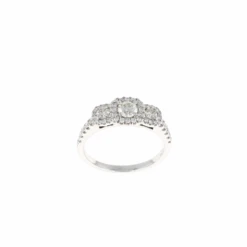 Three Stone Halo Complete Engagement Ring (.46CTW)