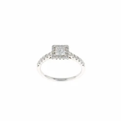 Halo Princess Complete Engagement Ring (0.86 CTW)