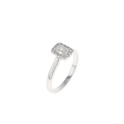 Emerald Halo Complete Engagement Ring (0.67CTW) -DIAMOND JEWELRY SHOP 2011282063 3QTRCLEAN