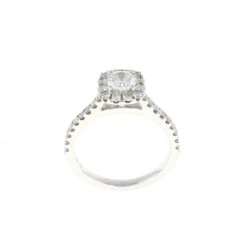 Cushion Halo Complete Engagement Ring (0.98 CTW)