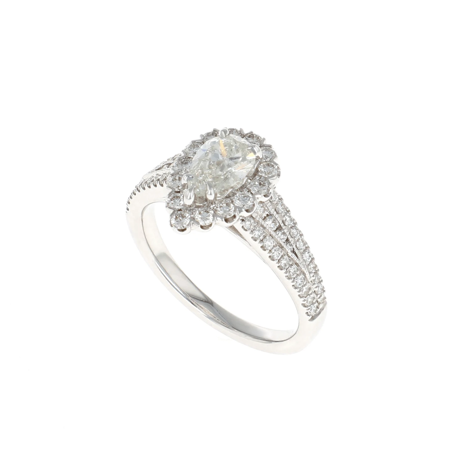 Pear Halo Complete Engagement Ring (1.37 CTW) 4 Pear Halo Complete Engagement Ring (1.37 CTW) - Image 2