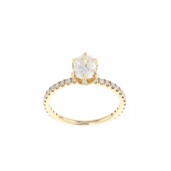 Oval Complete Engagement Ring 14K Yellow Gold (1.48CTW)