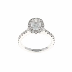 Oval Halo Complete Engagement Ring (1.55CTW)