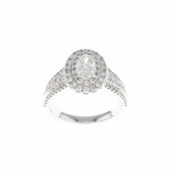 Oval Double Halo Complete Engagement Ring (1.43CTW)