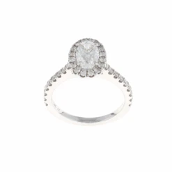 Oval Halo Complete Engagement Ring (1.57CTW)