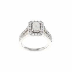Emerald Cut Halo Complete Engagement Ring (1.50CTW)