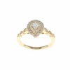 Pear Double Halo Complete Engagement Ring 14K Yellow Gold (0.33CTW) -DIAMOND JEWELRY SHOP 2011319949Top CLEAN
