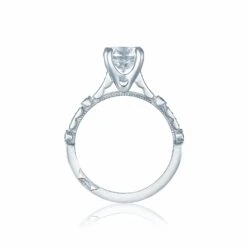 Tacori 18k White Gold Sculpted Crescent Princess Diamond Engagement Ring Setting (0.15 CTW) 7 Tacori 18k White Gold Sculpted Crescent Princess Diamond Engagement Ring Setting (0.15 CTW) -DIAMOND JEWELRY SHOP 202 2pr55 20