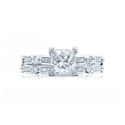 Tacori 18k White Gold Sculpted Crescent Princess Diamond Engagement Ring Setting (0.15 CTW) 8 Tacori 18k White Gold Sculpted Crescent Princess Diamond Engagement Ring Setting (0.15 CTW) -DIAMOND JEWELRY SHOP 202 2pr55 30