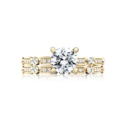 Tacori 18k Yellow Gold Sculpted Crescent Round Diamond Engagement Ring Setting (0.15 CTW) 8 Tacori 18k Yellow Gold Sculpted Crescent Round Diamond Engagement Ring Setting (0.15 CTW) -DIAMOND JEWELRY SHOP 202 2rd6y 30