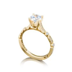 Tacori 18k Yellow Gold Sculpted Crescent Round Diamond Engagement Ring Setting (0.15 CTW) 9 Tacori 18k Yellow Gold Sculpted Crescent Round Diamond Engagement Ring Setting (0.15 CTW) -DIAMOND JEWELRY SHOP 202 2rd6y 50