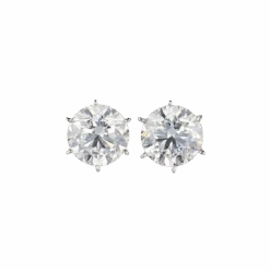 Round 4.02CTW Diamond Stud Earrings