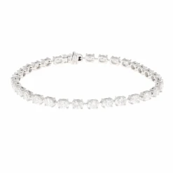 Oval Cut Diamond Tennis Bracelet 7.37CTW 18K White Gold