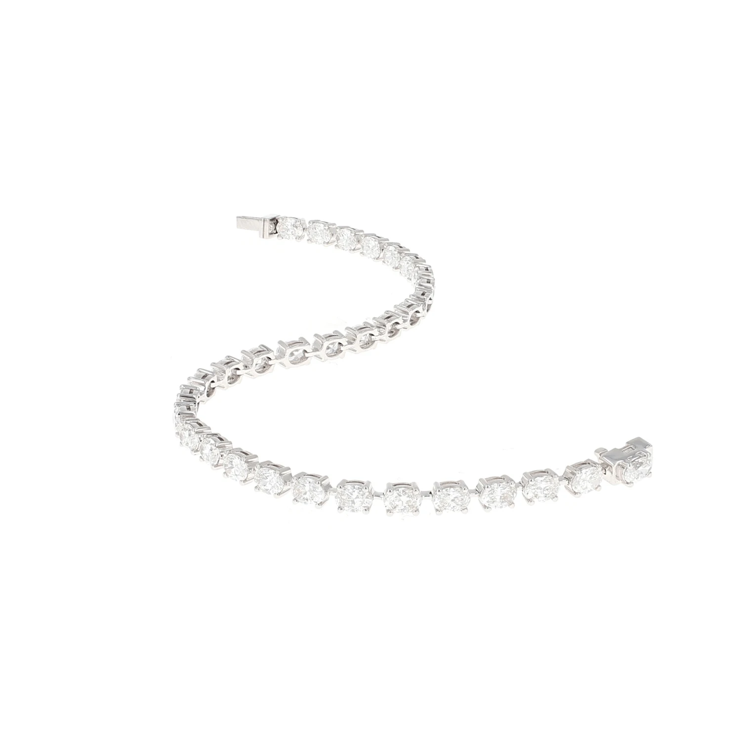 Oval Cut Diamond Tennis Bracelet 7.37CTW 18K White Gold 4 Oval Cut Diamond Tennis Bracelet 7.37CTW 18K White Gold - Image 2