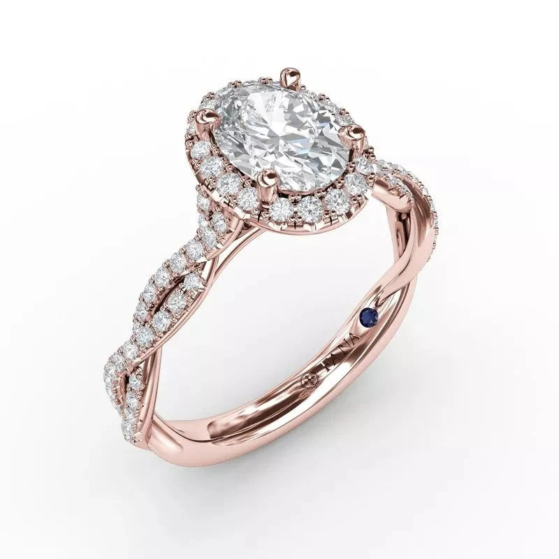 FANA Oval Halo With Diamond Twist Shank Ring Setting 7 FANA Oval Halo With Diamond Twist Shank Ring Setting - Image 5
