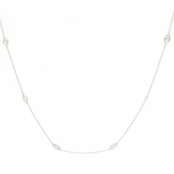 Marquis 4.27CTW Diamonds By The Yard Necklace 18K White Gold