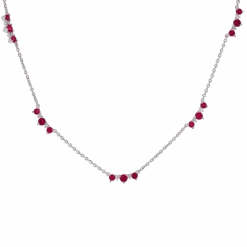 Fana Ruby/Diamond Station Necklace