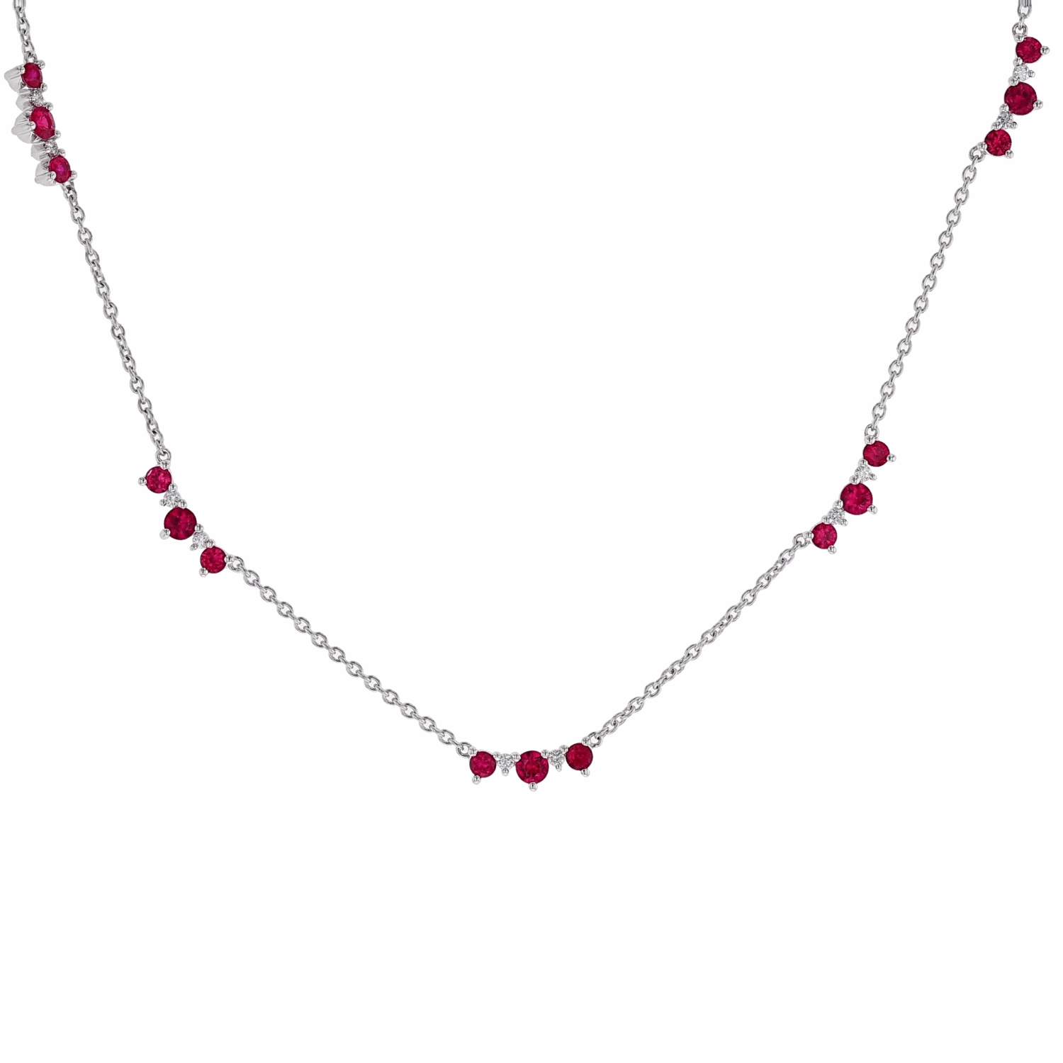 Fana Ruby/Diamond Station Necklace 3 Fana Ruby/Diamond Station Necklace