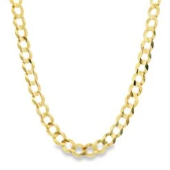 24" 14K Yellow Gold Solid Curb Chain