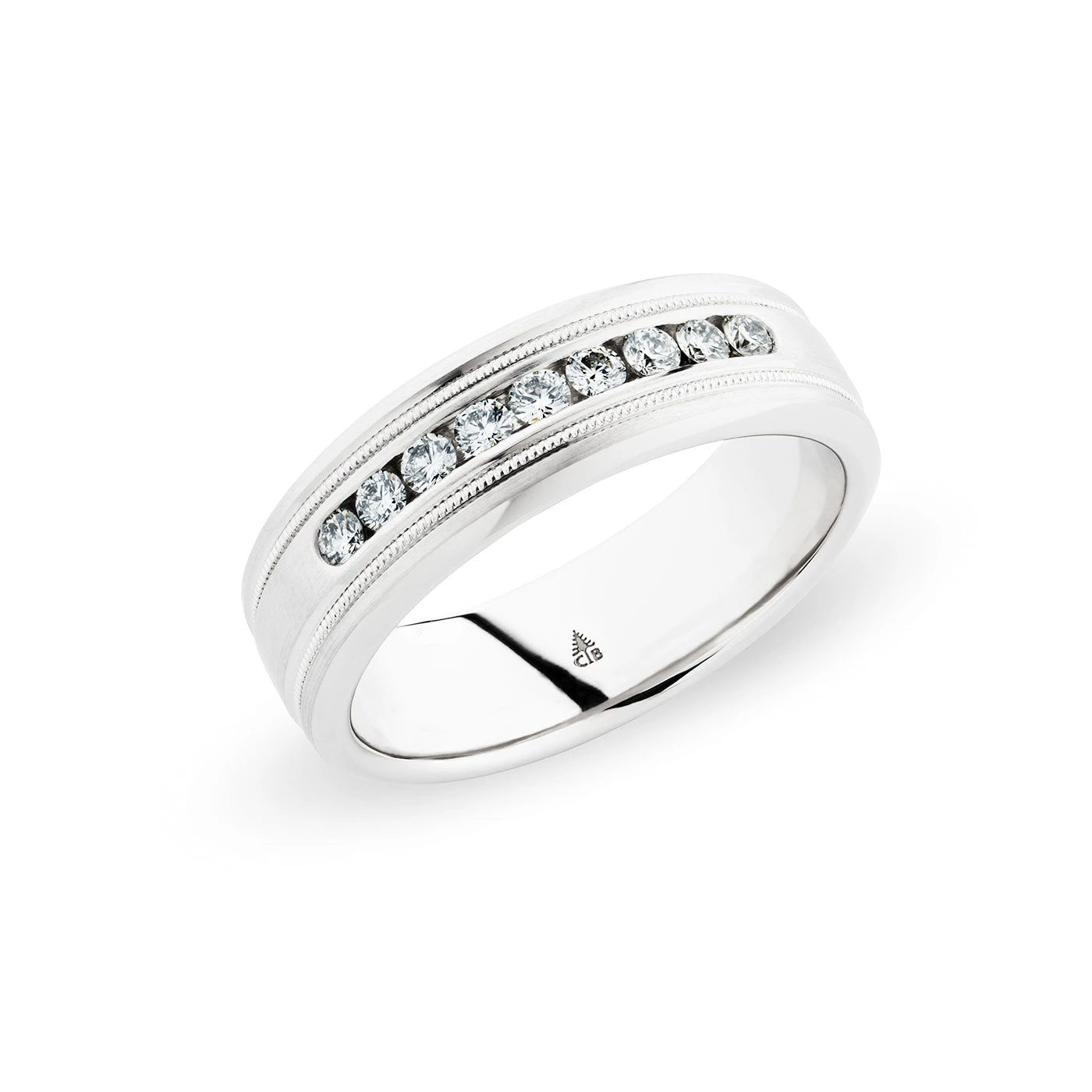 Christian Bauer White Diamond Palladium Wedding Band (.32 CTW) 3 Christian Bauer White Diamond Palladium Wedding Band (.32 CTW)