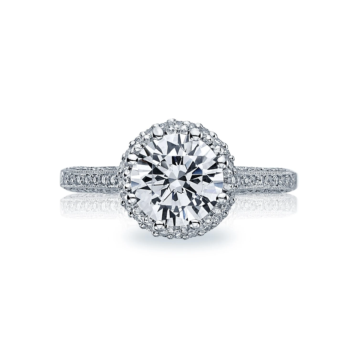 Tacori 18k White Gold Simply Tacori Round Diamond Engagement Ring Setting (0.5 CTW) 3 Tacori 18k White Gold Simply Tacori Round Diamond Engagement Ring Setting (0.5 CTW)