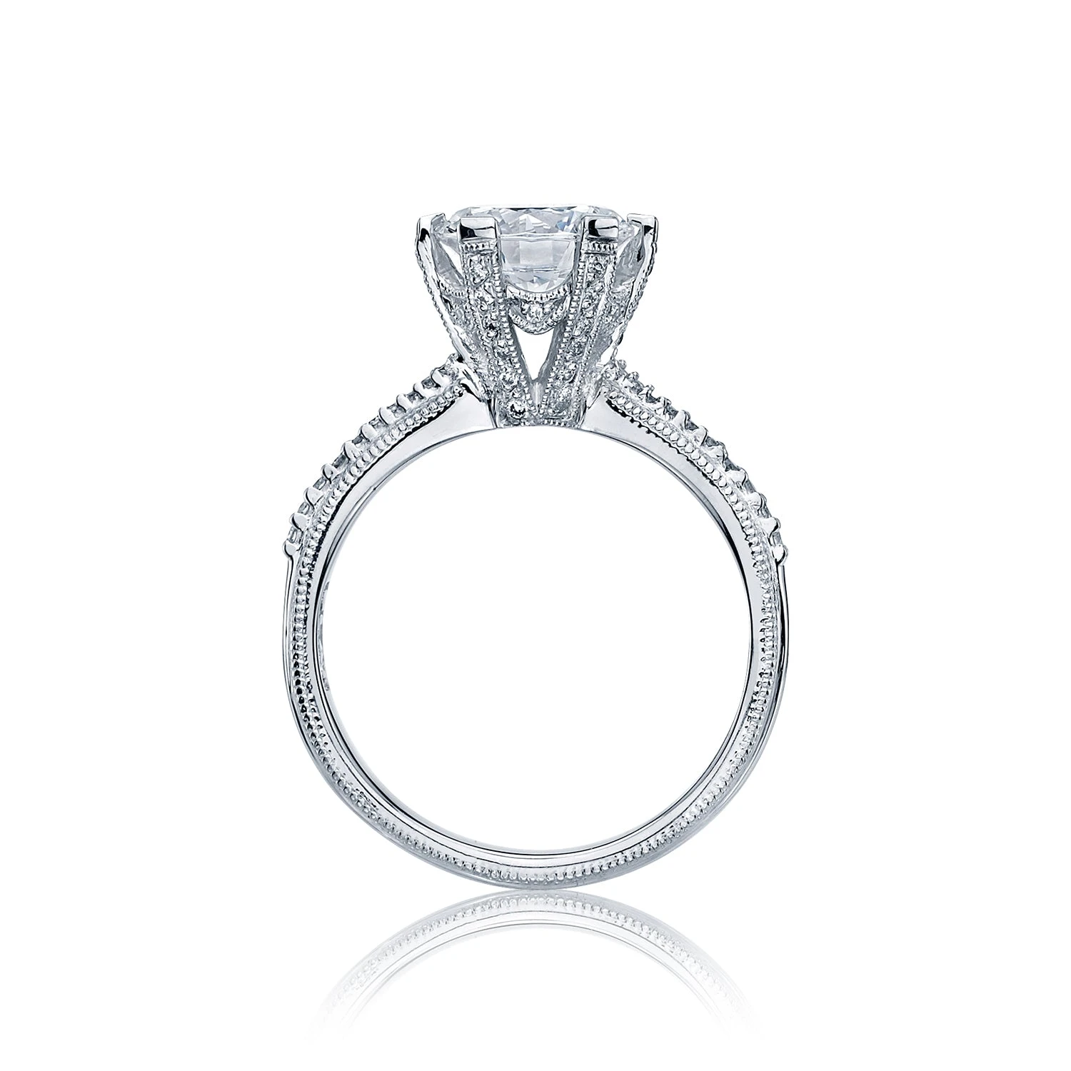 Tacori 18k White Gold Simply Tacori Round Diamond Engagement Ring Setting (0.17 CTW) 4 Tacori 18k White Gold Simply Tacori Round Diamond Engagement Ring Setting (0.17 CTW) - Image 2