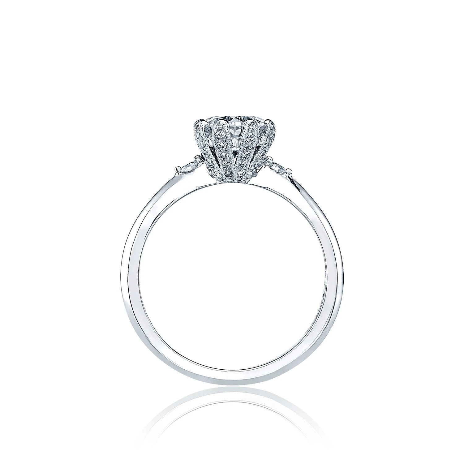 Tacori 18k White Gold Simply Tacori Round Diamond Engagement Ring Setting (0.16 CTW) 4 Tacori 18k White Gold Simply Tacori Round Diamond Engagement Ring Setting (0.16 CTW) - Image 2