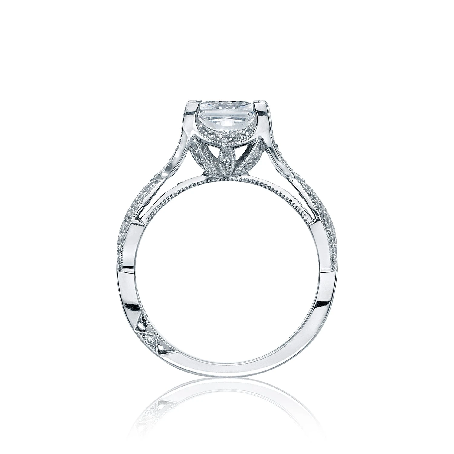 Tacori Platinum Ribbon Princess Diamond Engagement Ring Setting (0.28CTW) 4 Tacori Platinum Ribbon Princess Diamond Engagement Ring Setting (0.28CTW) - Image 2