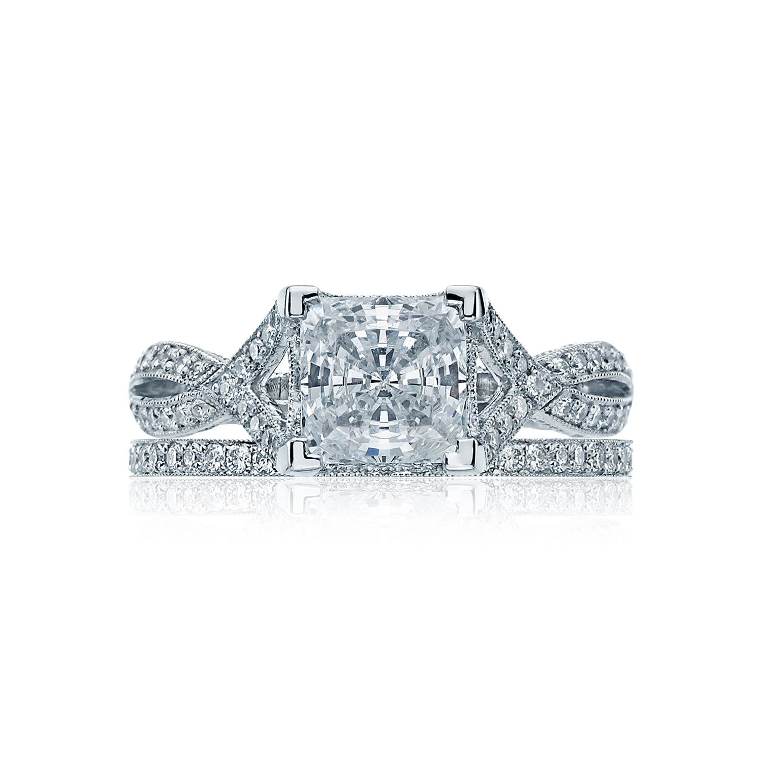 Tacori Platinum Ribbon Princess Diamond Engagement Ring Setting (0.28CTW) 5 Tacori Platinum Ribbon Princess Diamond Engagement Ring Setting (0.28CTW) - Image 3